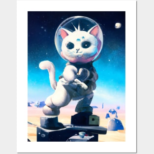 Astronaut Cat Posters and Art